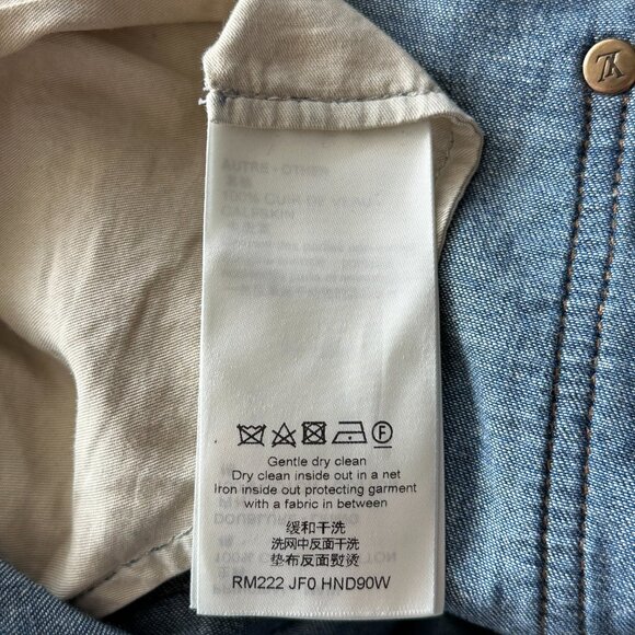 Louis Vuitton Blue Distressed Floral Monogram Flared Carpenter Jeans - Picture 5 of 9